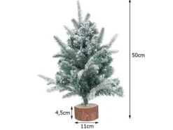 Konstgjord julgran bordsgran 50 cm med snöeffekt träfot