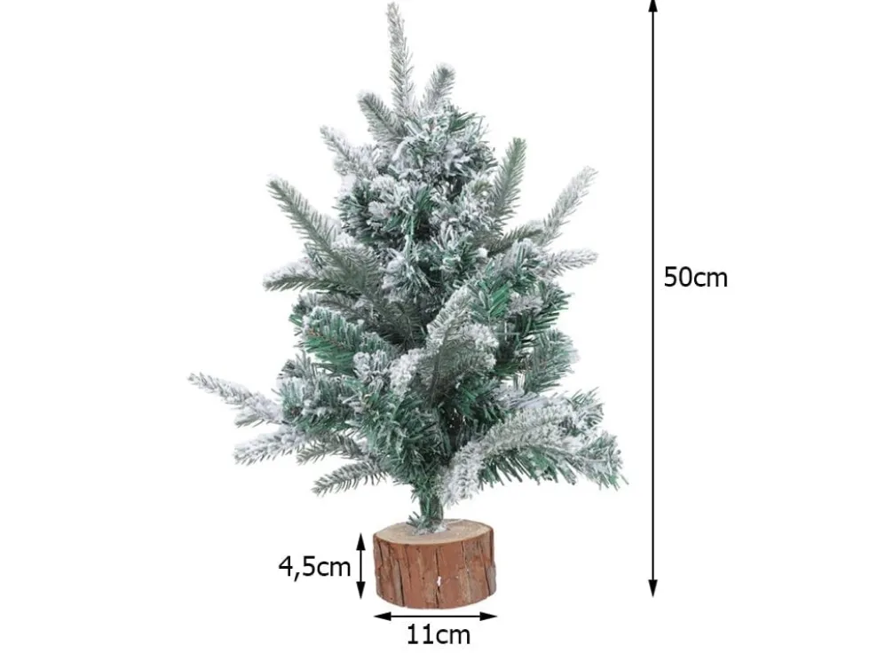 Konstgjord julgran bordsgran 50 cm med snöeffekt träfot