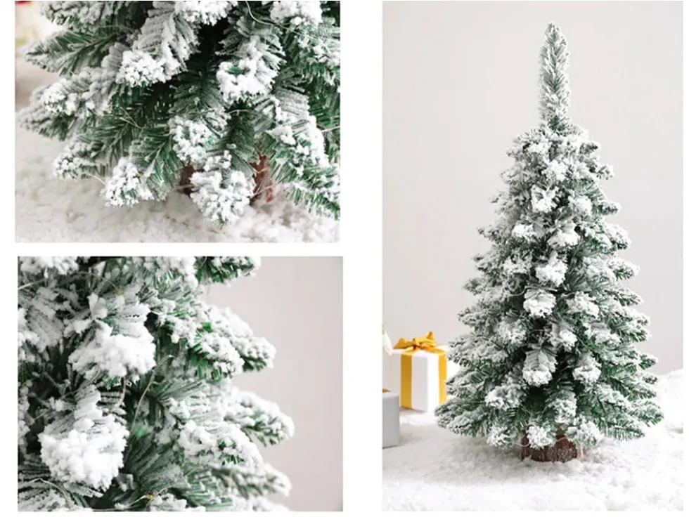 Konstgjord julgran bordsgran 50 cm med snöeffekt träfot