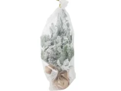Konstgjord julgran 45 cm med snöeffekt träbas grön