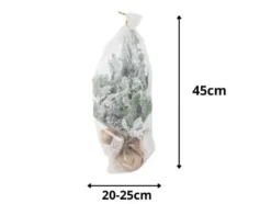 Konstgjord julgran 45 cm med snöeffekt träbas grön