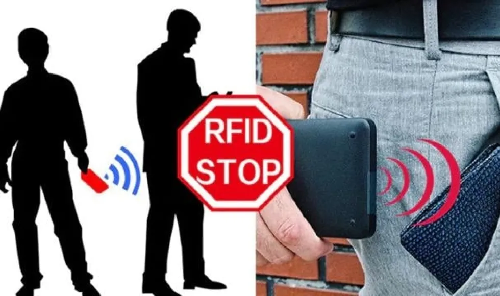 Korthållare med fack - Skyddar RFID - metall - plånbok