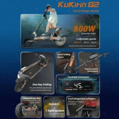 KuKirin G2 El-scooter 1200W – 45 km/h, 55 km räckvidd, 10