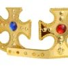 Kungakrona maskerad justerbar guld plast 17-20 cm