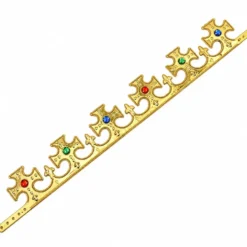 Kungakrona maskerad justerbar guld plast 17-20 cm