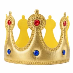 Kungligt set barn krona och spira guld 26 cm/47 cm plast/tyg