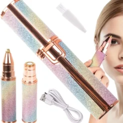 Laddbar Epilator / Rakapparat 2i1 för Ansikte och Ögonbryn