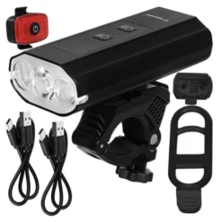 LED cykellampa med baklampa 1300 lumen