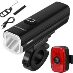 LED cykellampa med baklampa 1000 lumen