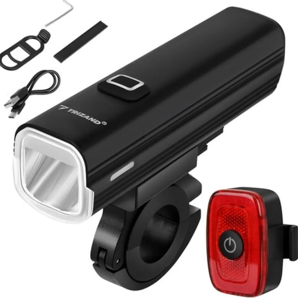 LED cykellampa med baklampa 1000 lumen