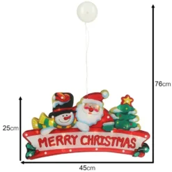 LED fönsterdekoration Merry Christmas med sugpropp, batteridriven 76 cm