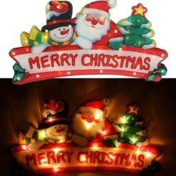 LED fönsterdekoration Merry Christmas med sugpropp, batteridriven 76 cm