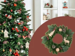 LED-julkrans med kottar 20 cm för inom- och utomhus, batteri