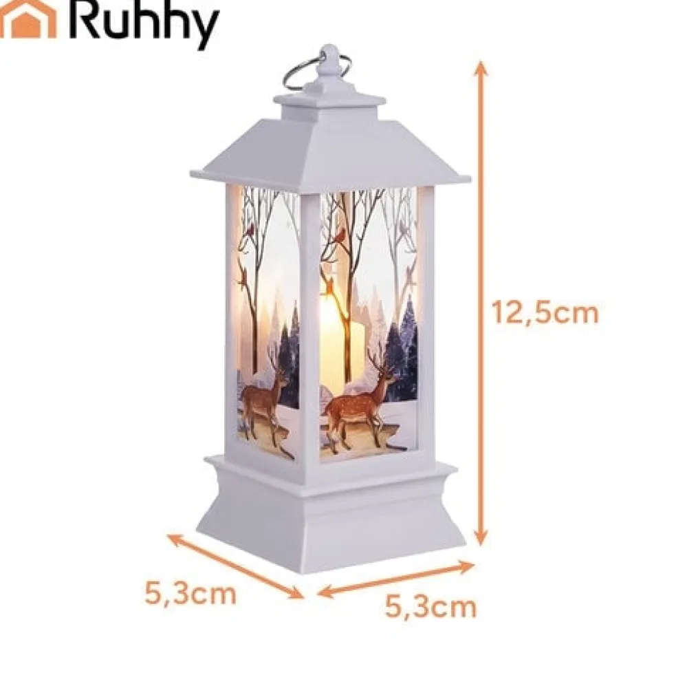 LED-jullykta vit med julmotiv batteridriven LR44 12,5 cm