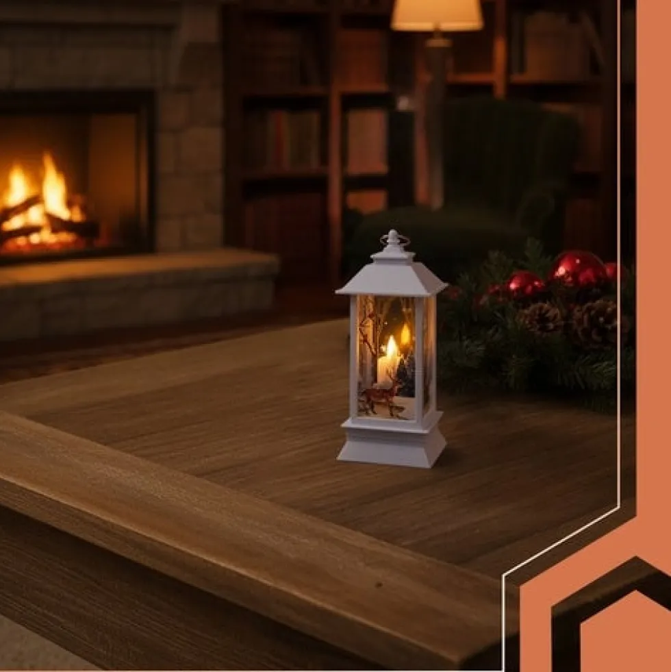 LED-jullykta vit med julmotiv batteridriven LR44 12,5 cm