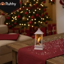 LED-jullykta vit med julmotiv batteridriven LR44 12,5 cm