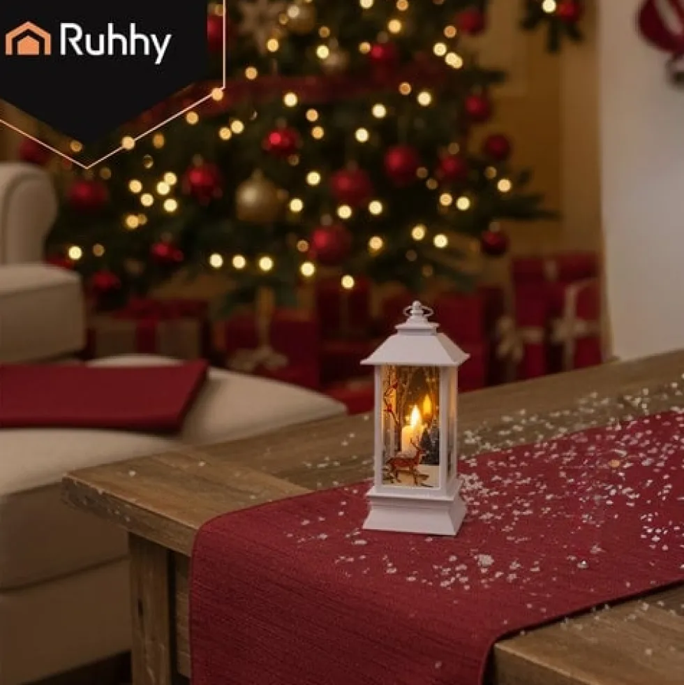 LED-jullykta vit med julmotiv batteridriven LR44 12,5 cm