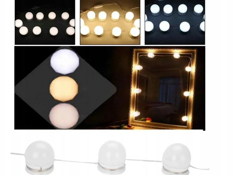 LED-lampor till sminkspegel 10-pack