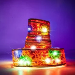 LED-ljusband 10 m 100 LED multicolor röd slinga IP44 batteridriven