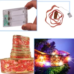 LED-ljusband 10 m 100 LED multicolor röd slinga IP44 batteridriven