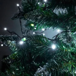 LED ljusslinga julgran 100 kallvita LED 8 lägen 10 m nätansluten