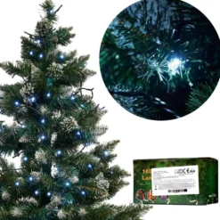 LED ljusslinga julgran 100 kallvita LED 8 lägen 10 m nätansluten