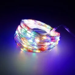 LED-ljusslinga 5 m 50 LED flerfärgad batteridriven för inomhus