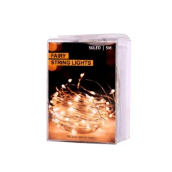 LED-ljusslinga 5 m 50 LED kallvit batteridriven inomhus