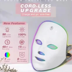 LED Ljusterapi Ansiktsmask 7 Lägen Boosting, Hudföryngring och Glow