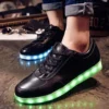 LED skor sneakers Barn/Vuxna, SVARTA - storlek 27-45