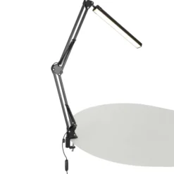 LED-skrivbordslampa med klämma USB 10 nivåer 3500–6000K svart
