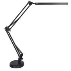 LED-skrivbordslampa med klämma USB 10 nivåer 3500–6000K svart