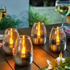 LED Solcellslykta 3-pack – Utomhusbelysning med Varmvitt Ljus