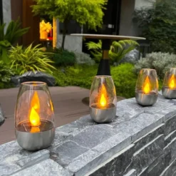 LED Solcellslykta 3-pack – Utomhusbelysning med Varmvitt Ljus