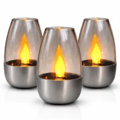 LED Solcellslykta 3-pack – Utomhusbelysning med Varmvitt Ljus