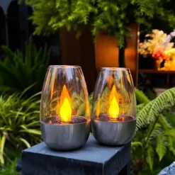 LED Solcellslykta 3-pack – Utomhusbelysning med Varmvitt Ljus