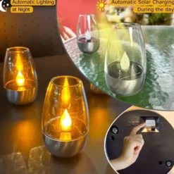 LED Solcellslykta 3-pack – Utomhusbelysning med Varmvitt Ljus