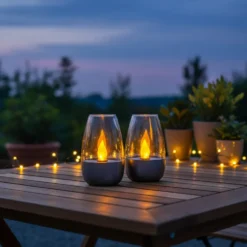 LED Solcellslykta 3-pack – Utomhusbelysning med Varmvitt Ljus