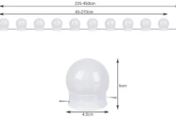 LED-spegelbelysning med 10 justerbara lampor