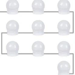 LED-spegelbelysning med 10 justerbara lampor