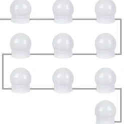 LED-spegelbelysning med 10 justerbara lampor
