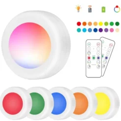LED Spotlights 6-pack med Fjärrkontroll – RGB Färgbyte & Dimmer – Inomhus/Utomhusbelysning
