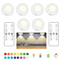 LED Spotlights 6-pack med Fjärrkontroll – RGB Färgbyte & Dimmer – Inomhus/Utomhusbelysning
