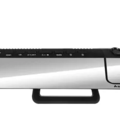 LED väckarklocka med projektor & spegel, USB-C/batteri, svart