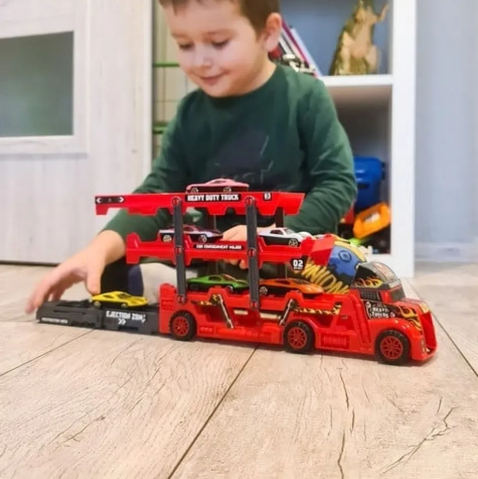 Leksaksbilar med transporter / 7-delars set för kreativ lek