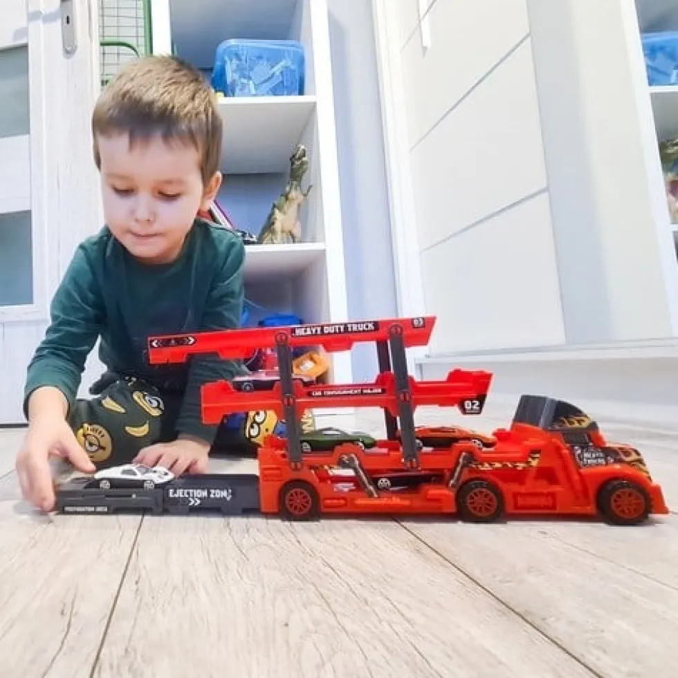 Leksaksbilar med transporter / 7-delars set för kreativ lek