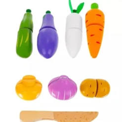 Leksaksgrönsaker i trä för barn 9-pack