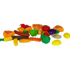 Leksaksmat skärset 36 delar med kastruller, stekpanna och plastkniv