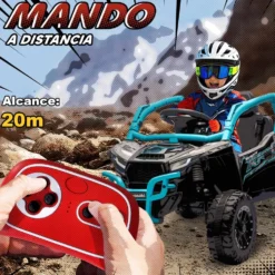 Licensierad Kawasaki Teryx KRX 1000 12V elektrisk åkbil för barn, fjärrkontroll, bakfjädring, blå