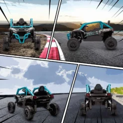 Licensierad Kawasaki Teryx KRX 1000 12V elektrisk åkbil för barn, fjärrkontroll, bakfjädring, blå